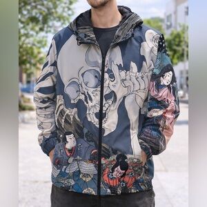 Rebels Men's Graphic Skeleton Jacket - Multicolor